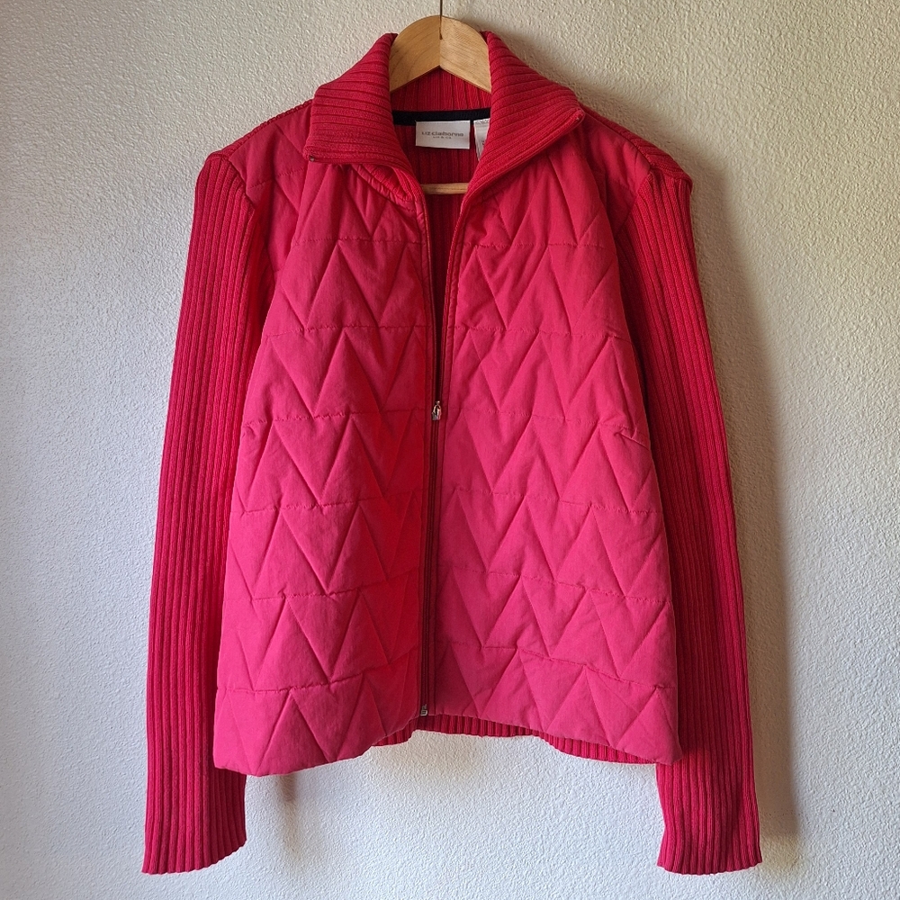 LIZ CLAIBORNE Hot Pink Winter Fall Coat Size XL